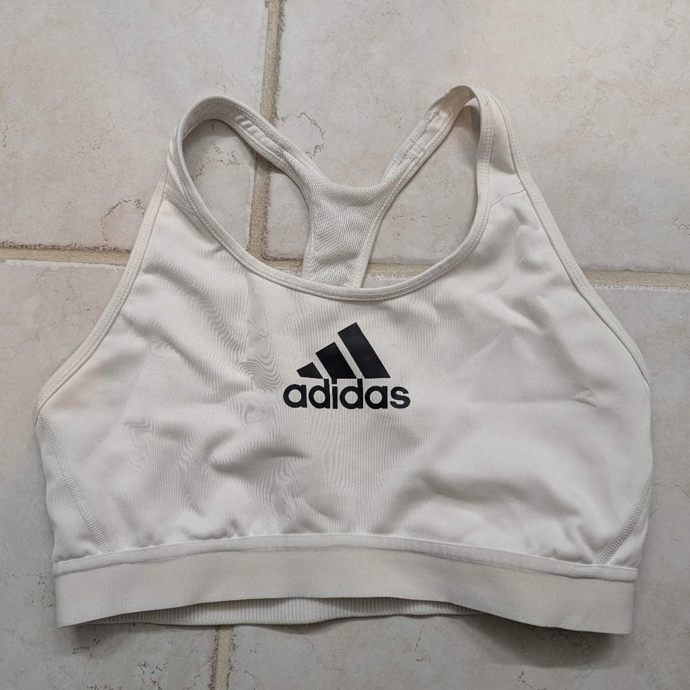 Adidas White Sports Bra